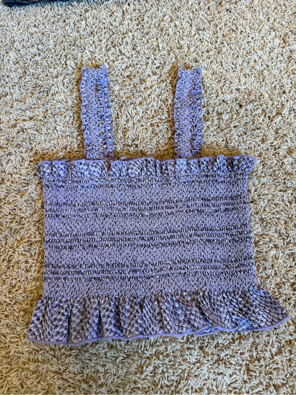 Buddy Love Crochet Lavender Ruffle Tank
